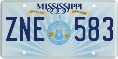 MS license plate ZNE583