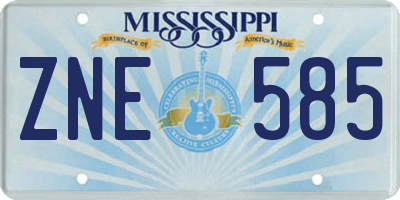 MS license plate ZNE585