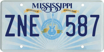 MS license plate ZNE587