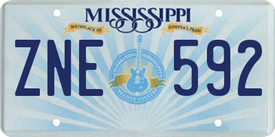 MS license plate ZNE592