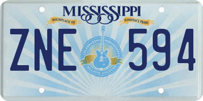 MS license plate ZNE594