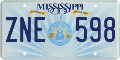 MS license plate ZNE598