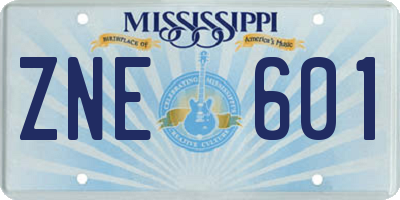 MS license plate ZNE601