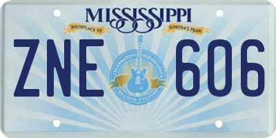 MS license plate ZNE606