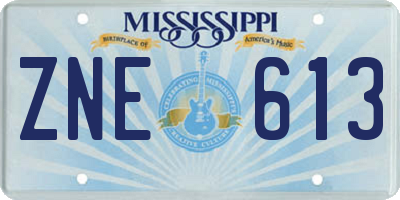 MS license plate ZNE613