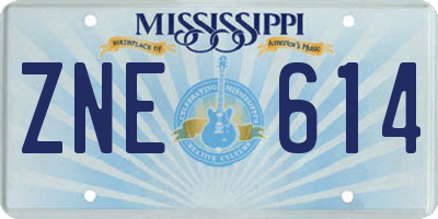 MS license plate ZNE614
