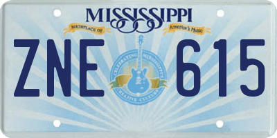 MS license plate ZNE615
