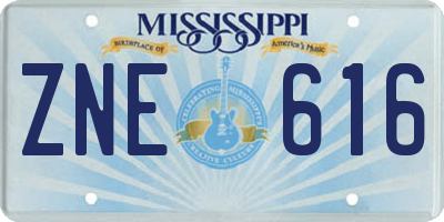 MS license plate ZNE616