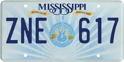 MS license plate ZNE617