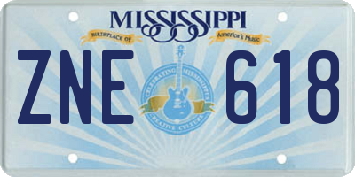 MS license plate ZNE618