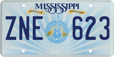MS license plate ZNE623