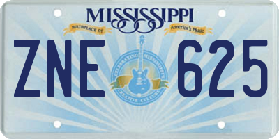 MS license plate ZNE625