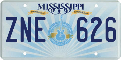 MS license plate ZNE626