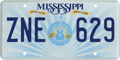 MS license plate ZNE629
