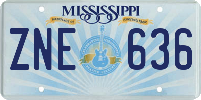 MS license plate ZNE636