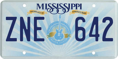 MS license plate ZNE642