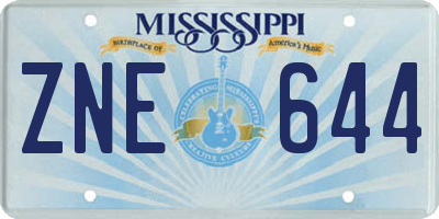 MS license plate ZNE644