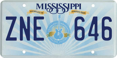 MS license plate ZNE646