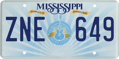 MS license plate ZNE649