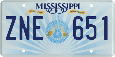 MS license plate ZNE651