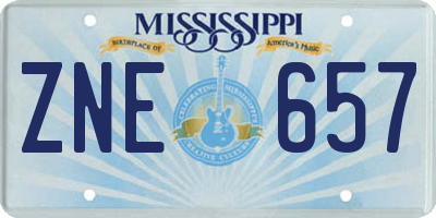 MS license plate ZNE657