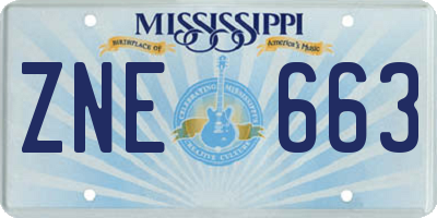 MS license plate ZNE663