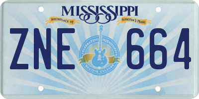 MS license plate ZNE664