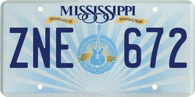 MS license plate ZNE672