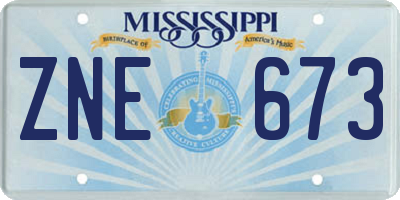 MS license plate ZNE673