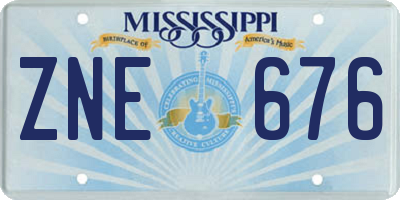 MS license plate ZNE676