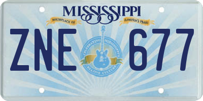 MS license plate ZNE677