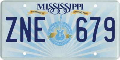 MS license plate ZNE679