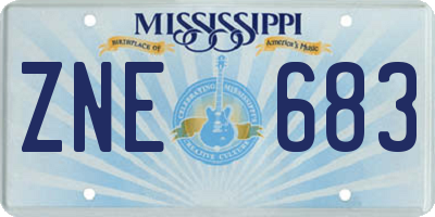 MS license plate ZNE683
