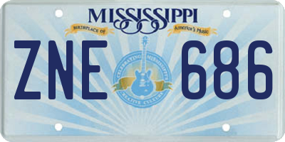 MS license plate ZNE686