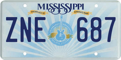 MS license plate ZNE687