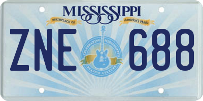MS license plate ZNE688