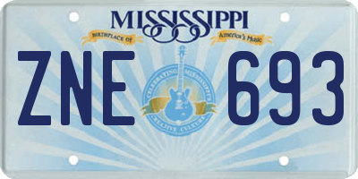 MS license plate ZNE693