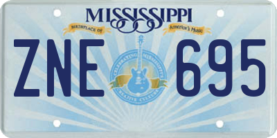MS license plate ZNE695