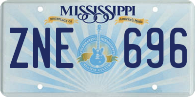 MS license plate ZNE696