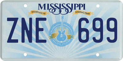 MS license plate ZNE699