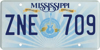 MS license plate ZNE709