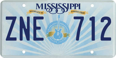MS license plate ZNE712