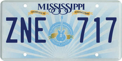 MS license plate ZNE717