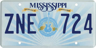 MS license plate ZNE724
