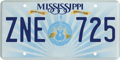 MS license plate ZNE725