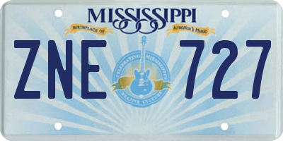 MS license plate ZNE727