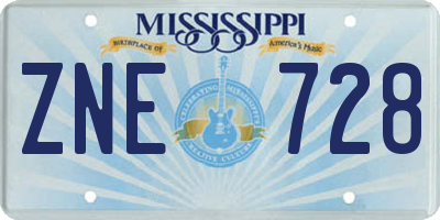 MS license plate ZNE728