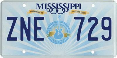 MS license plate ZNE729