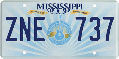 MS license plate ZNE737