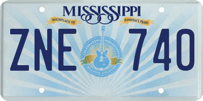 MS license plate ZNE740